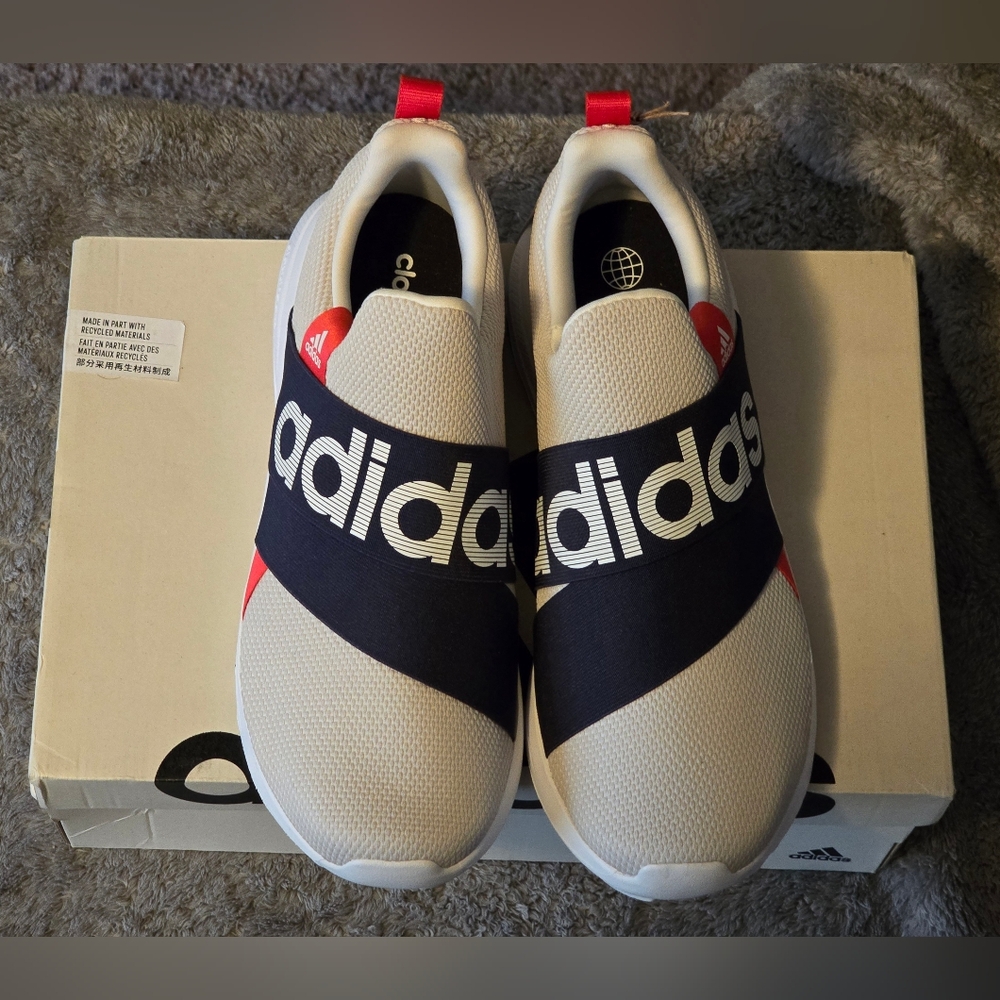 Adidas LITE RACER ADAPT 6.0 SHOES Men's 8.5 *New In Box* White/Blue/Red